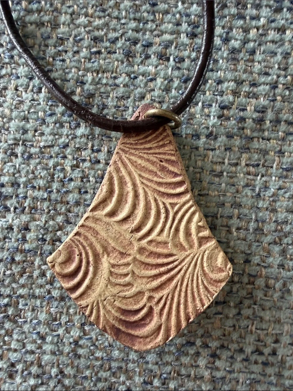 Brown Leather Necklace with Green Turtle Charm